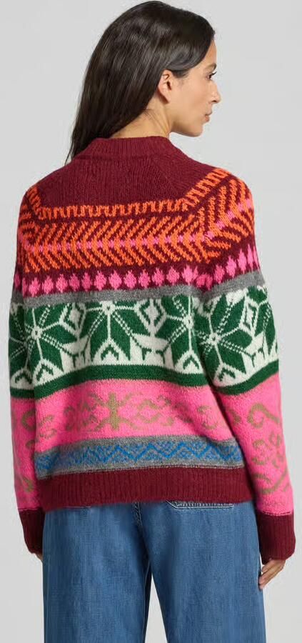 Essentiel Antwerp Loose fit gebreide pullover met meerkleurig motief model 'IRELANDO'