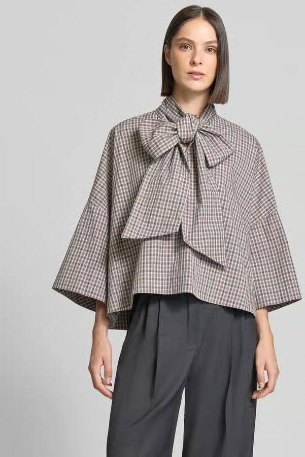 Essentiel Antwerp oversized blouse met korte mouwen van pure katoen model 'KEFIR' - Foto 2