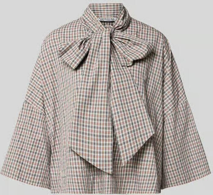 Essentiel Antwerp oversized blouse met korte mouwen van pure katoen model 'KEFIR' - Foto 3