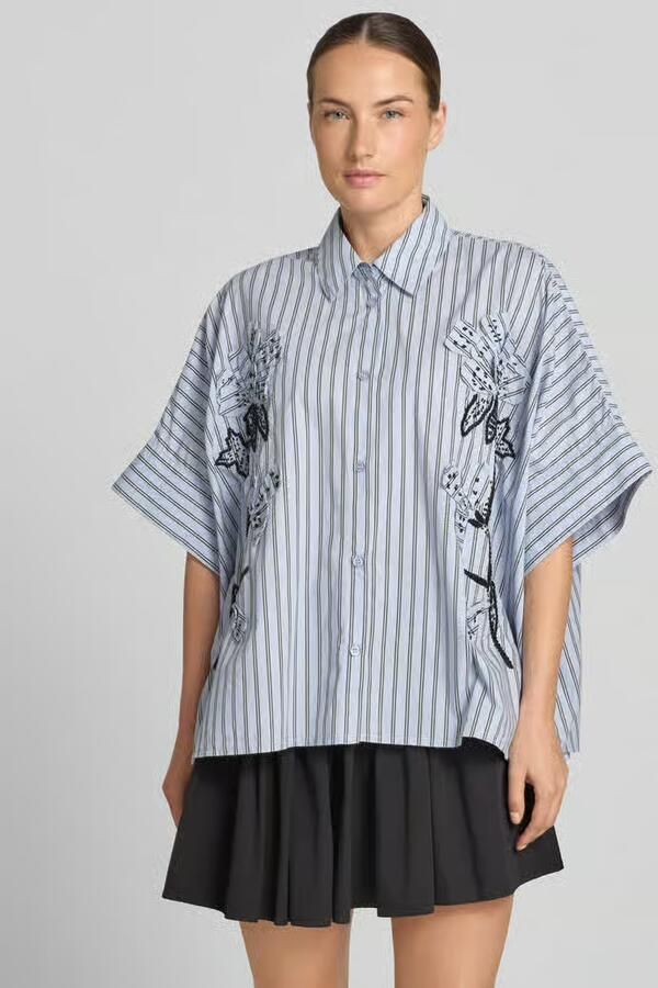 Essentiel Antwerp Oversized blouse met korte mouwen van puur katoen model 'JONKOE' - Foto 2