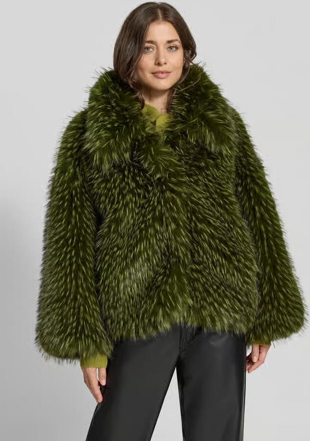 Essentiel Antwerp Oversized imitatiebontjack in melangelook model 'KASTANJE' - Foto 3