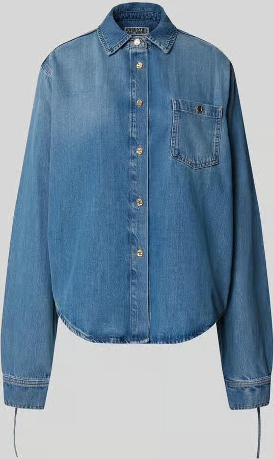 Essentiel Antwerp Oversized jeansblouse van mix van katoen en lyocell model 'JUZY' - Foto 2