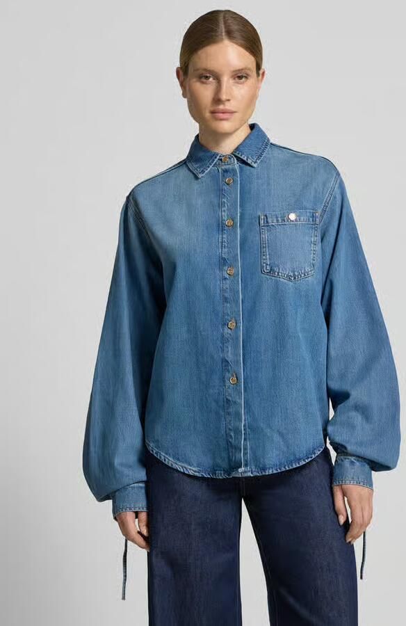 Essentiel Antwerp Oversized jeansblouse van mix van katoen en lyocell model 'JUZY' - Foto 2