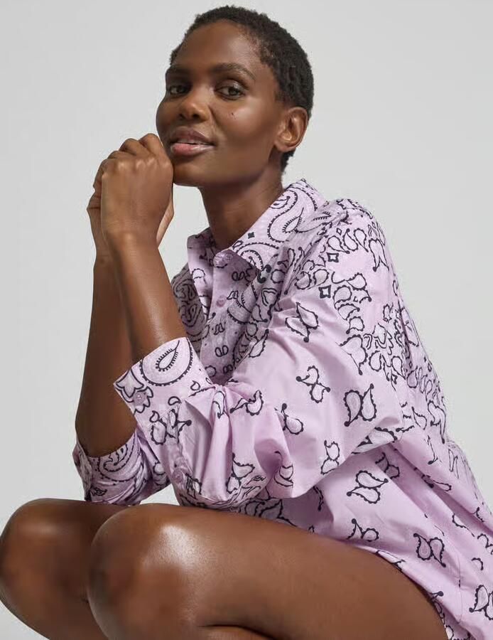 Essentiel Antwerp Oversized overhemdblouse met all-over motief model 'HISTENDE' - Foto 2