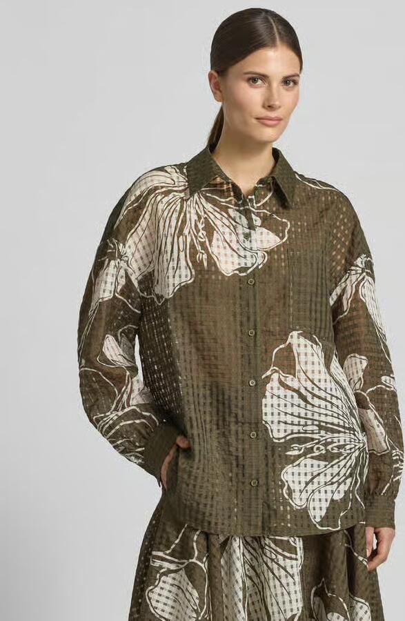 Essentiel Antwerp Oversized overhemdblouse met overhemdkraag model 'JORANGE' - Foto 4