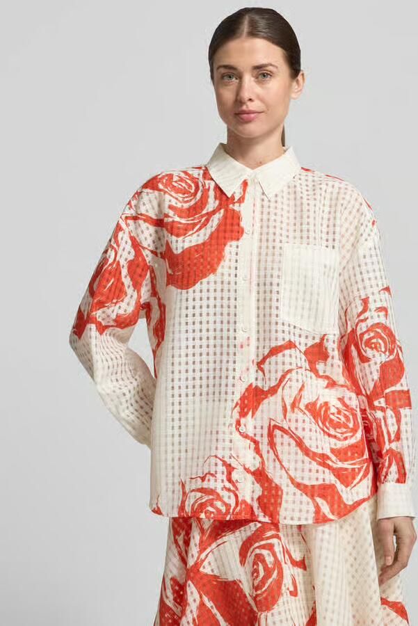 Essentiel Antwerp Oversized overhemdblouse met overhemdkraag model 'JORANGE' - Foto 4