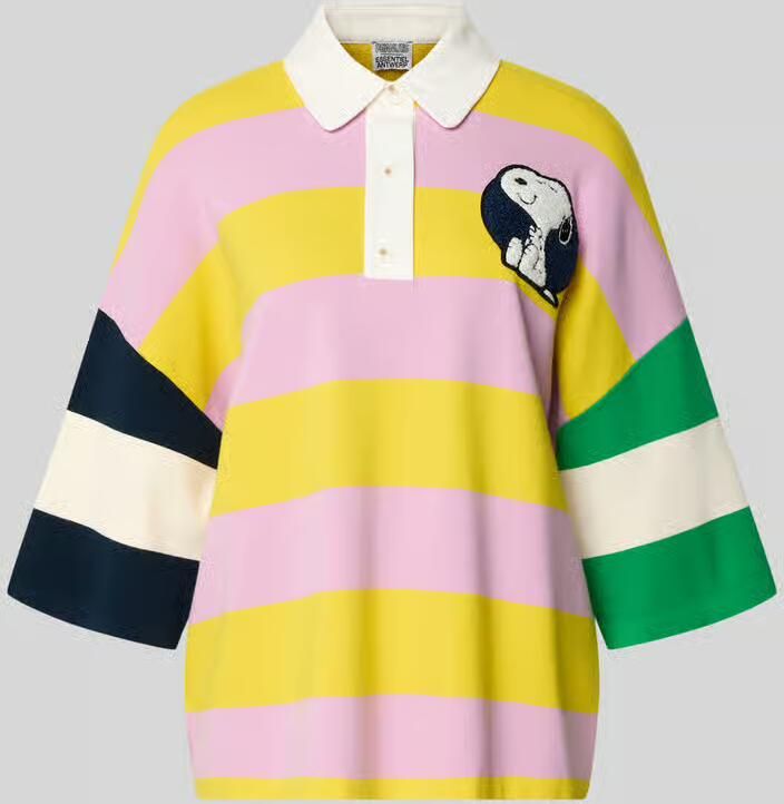 Essentiel Antwerp Oversized poloshirt van viscosemix model 'JICE STRIPED EMBO' - Foto 2