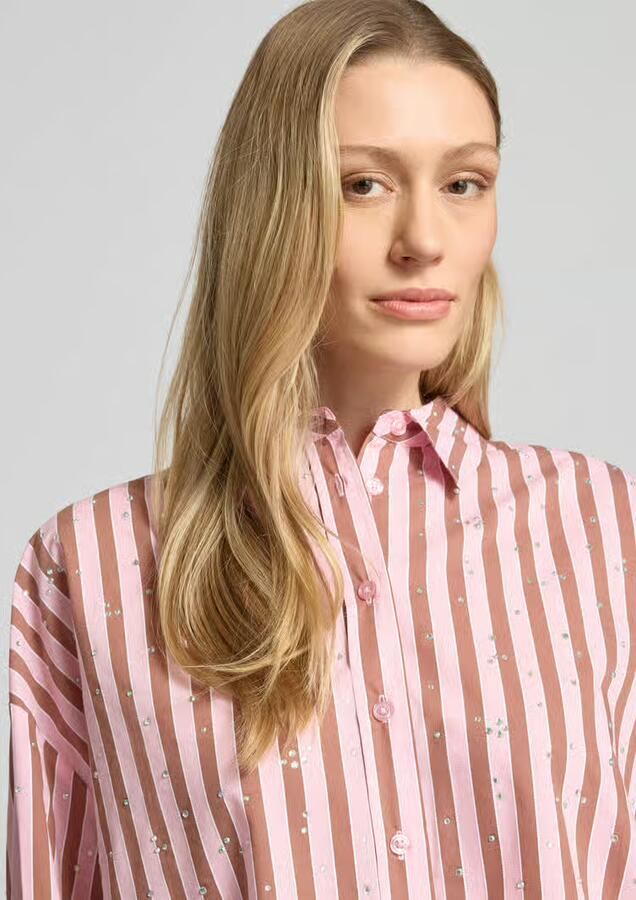 Essentiel Antwerp regular fit overhemdblouse van katoenmix model 'JELIEF'