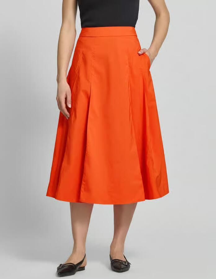 Essentiel Antwerp Uitlopende midi-rok met verborgen ritssluiting model 'JAELYN' - Foto 2