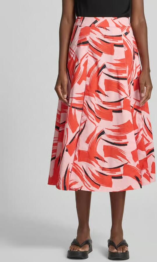 Essentiel Antwerp Uitlopende midi-rok met verborgen ritssluiting model 'JAELYN' - Foto 3
