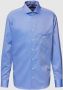 Eterna business overhemd Comfort Fit wijde fit blauw geprint katoen contrast knopen - Thumbnail 2