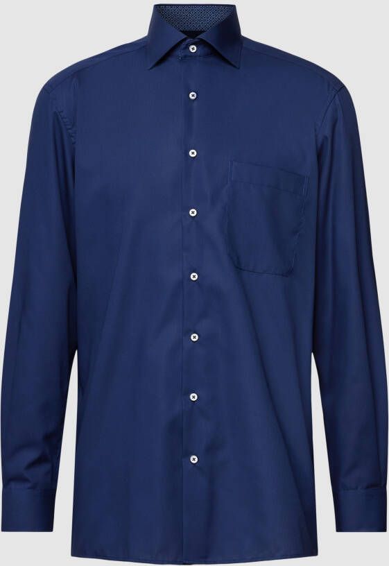 Eterna zakelijk overhemd normale fit donkerblauw katoen