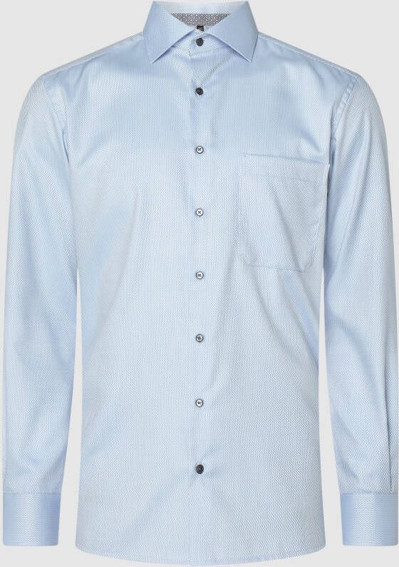 Eterna business overhemd Comfort Fit wijde fit lichtblauw geprint katoen