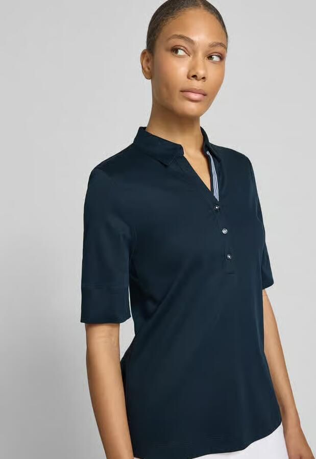 Eterna Blouse met 1 2-mouwen en korte knoopsluiting