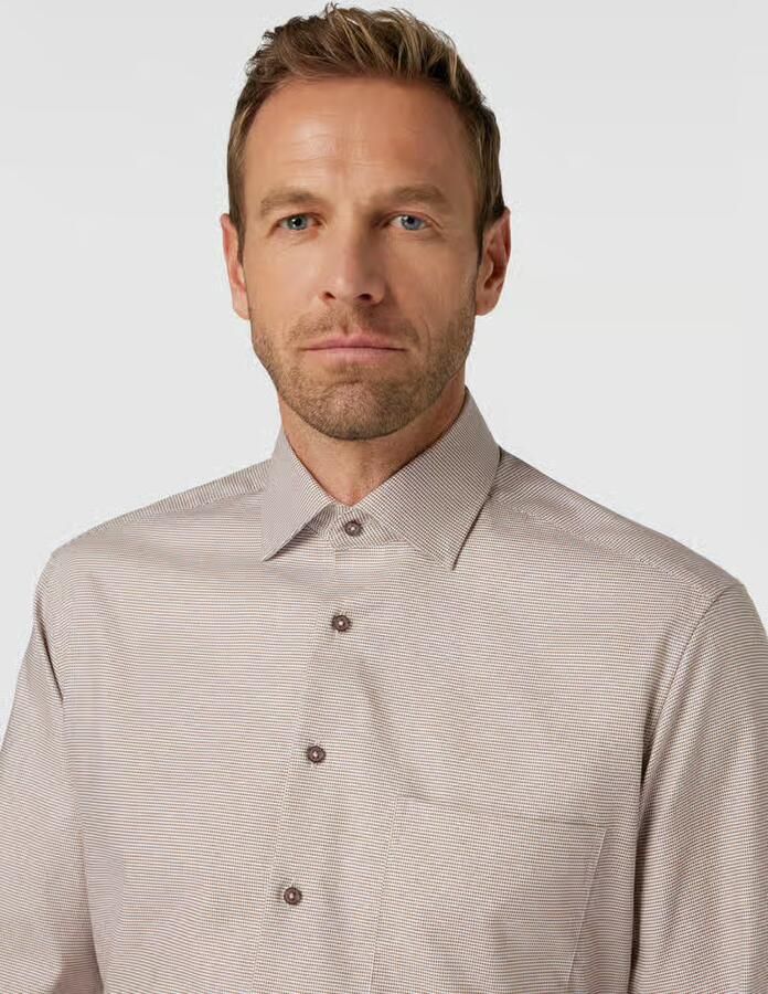 Eterna Overhemd met lange mouwen Comfort fit NON IRON (strijkvrij)