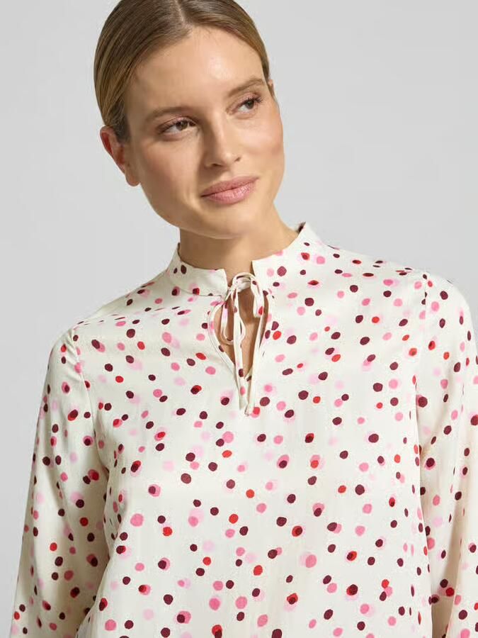 Eterna regular fit blouse van pure viscose met druppelvormige hals