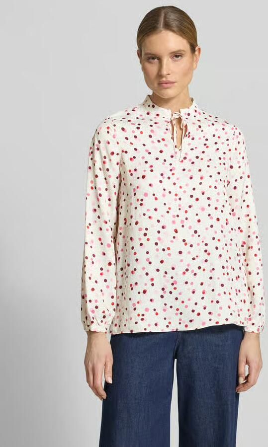 Eterna regular fit blouse van pure viscose met druppelvormige hals - Foto 4