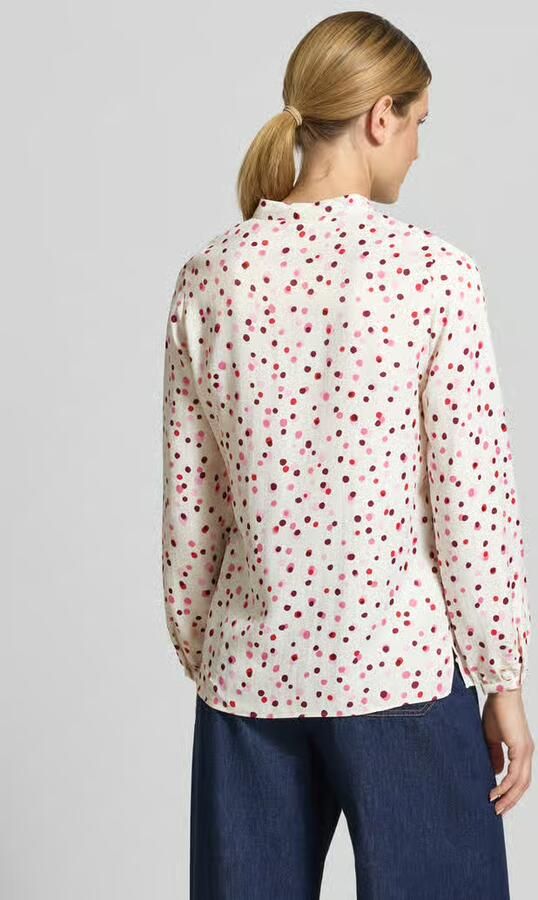 Eterna regular fit blouse van pure viscose met druppelvormige hals
