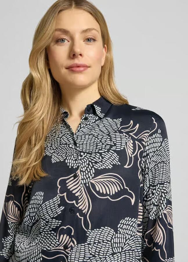 Eterna regular fit blouse van viscose in all-over look
