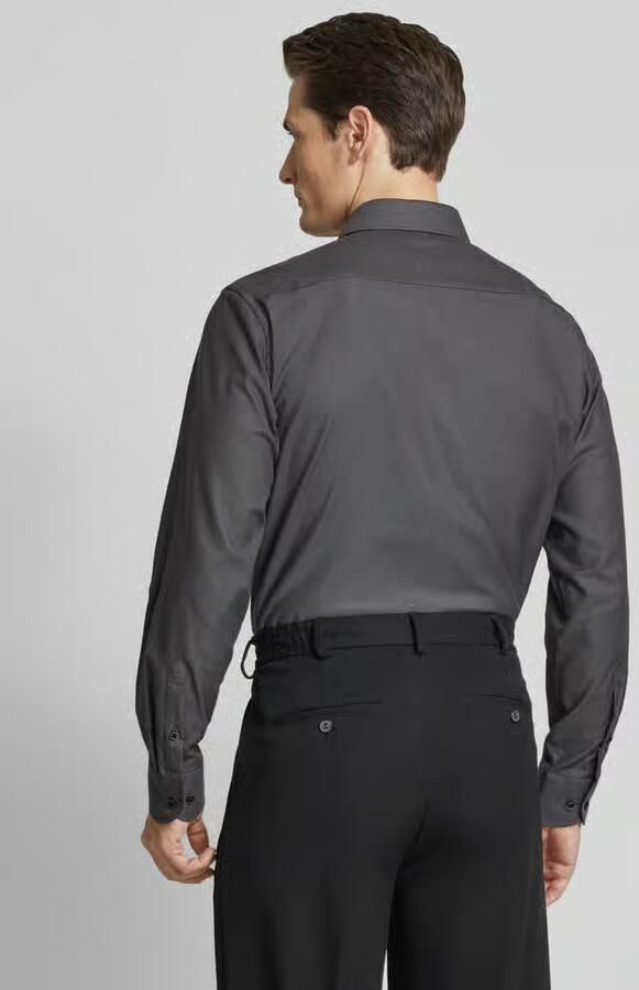 Eterna Regular fit zakelijk overhemd met effen structuur