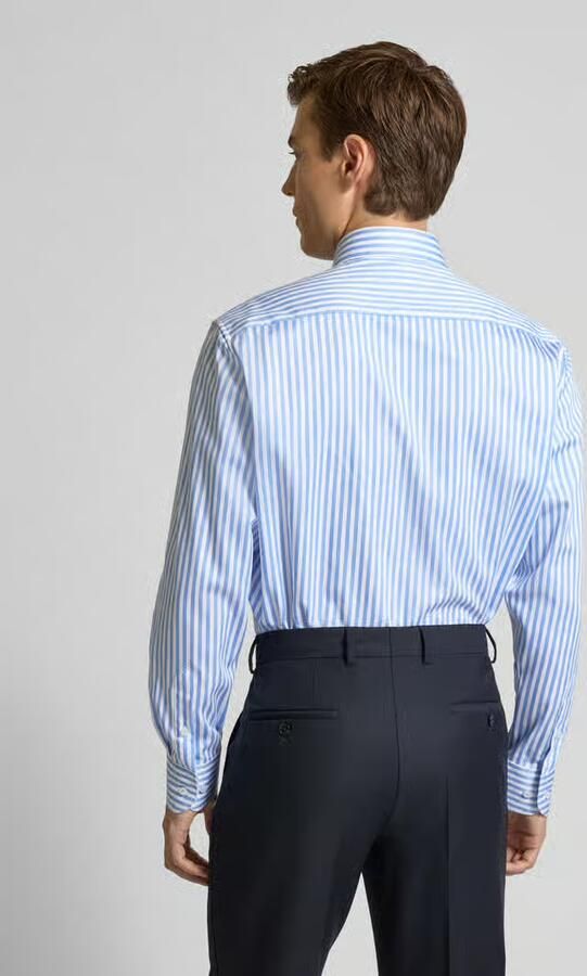 Eterna Regular fit vrijetijdsoverhemd van puur katoen met kentkraag