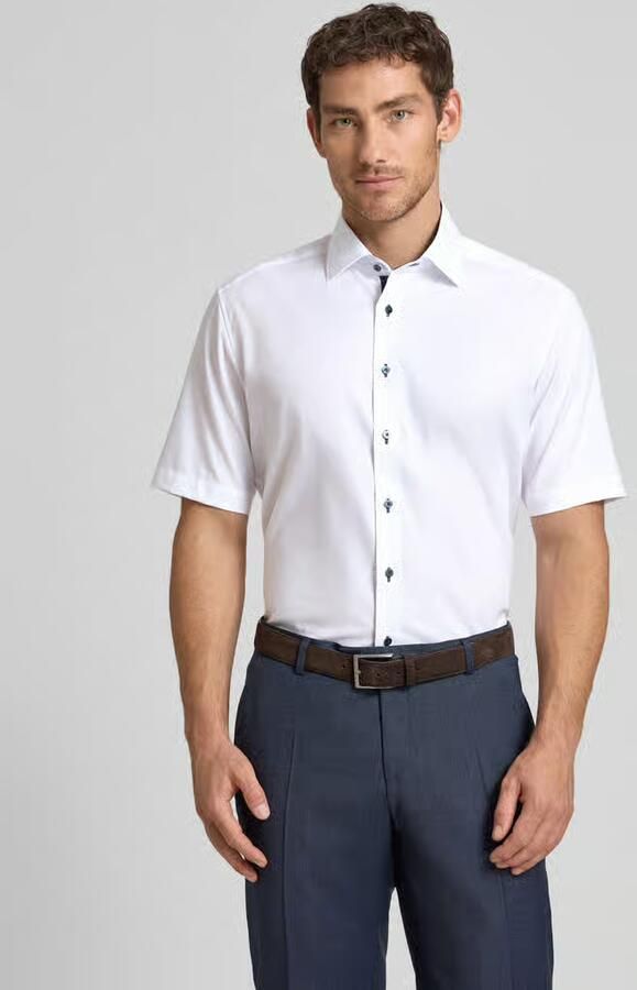 Eterna overhemd korte mouw Modern Fit normale fit wit effen katoen - Foto 5
