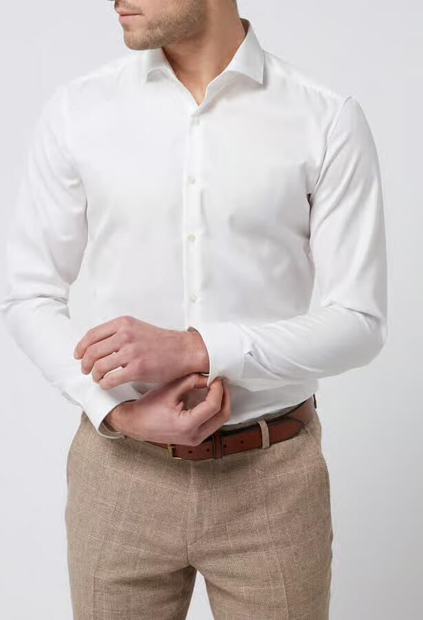 Eterna Regular fit zakelijk overhemd van effen materiaal - Foto 2