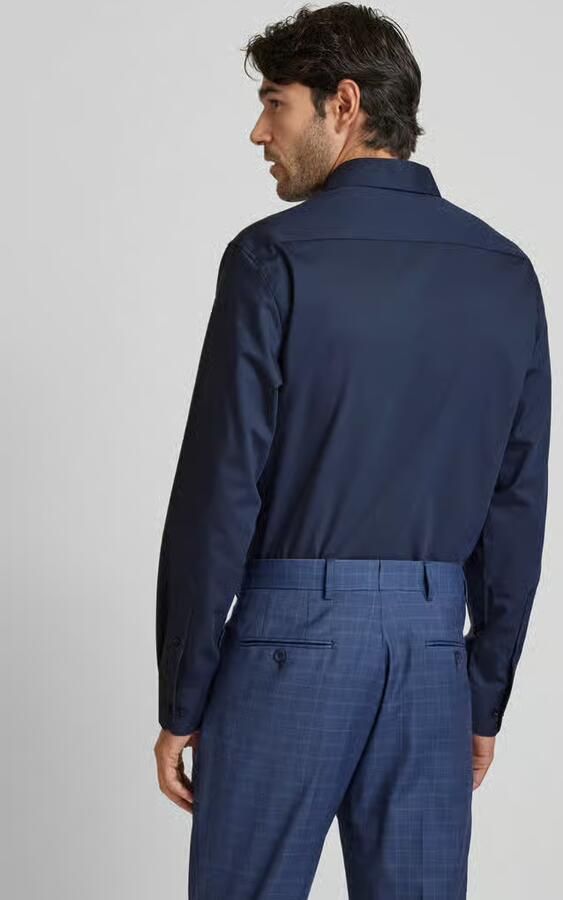 Eterna Regular fit zakelijk overhemd van popeline met stretch