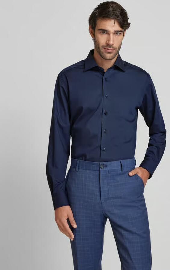 Eterna Regular fit zakelijk overhemd van popeline met stretch - Foto 2