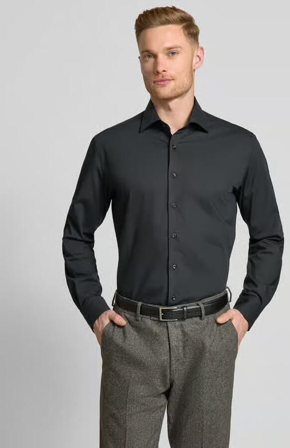 Eterna Regular fit zakelijk overhemd van popeline met stretch - Foto 2