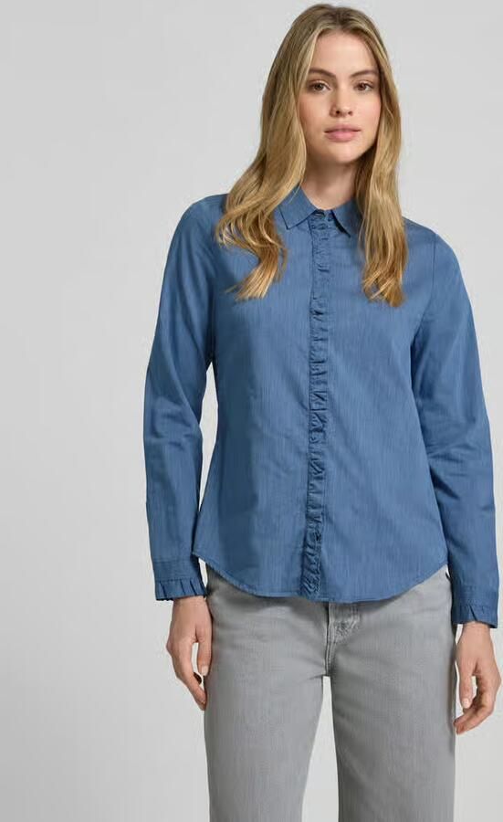 Eterna Relaxed fit overhemdblouse met ruches