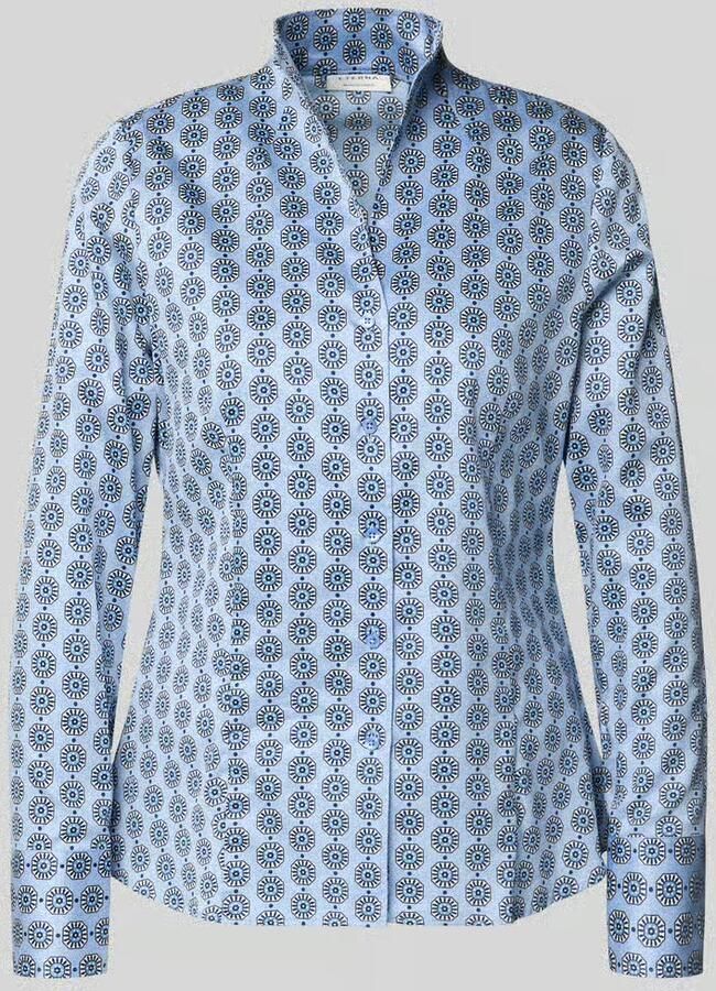 Eterna Slim fit blouse in all-over look met opstaande kraag