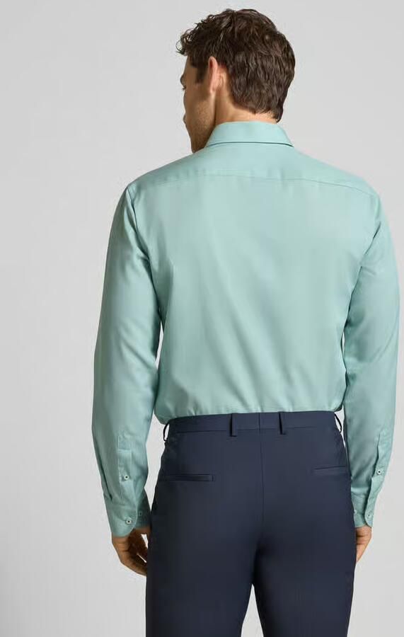 Eterna slim fit business overhemd van lyocellmix met kentkraag