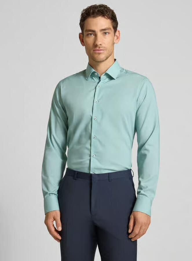 Eterna slim fit business overhemd van lyocellmix met kentkraag - Foto 2
