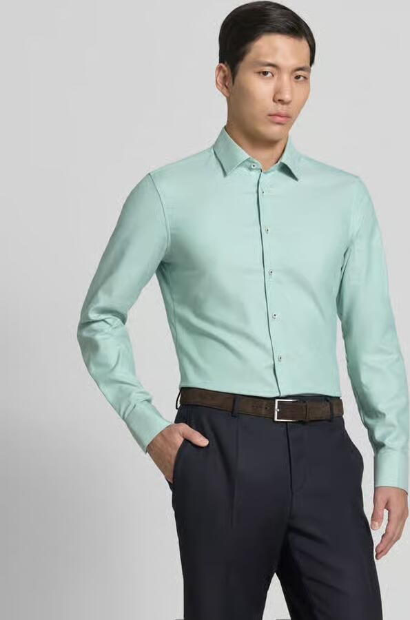 Eterna slim fit businessoverhemd van katoen met kentkraag - Foto 4