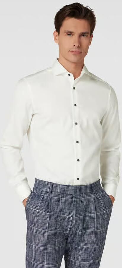Eterna Slim fit zakelijk overhemd met effen structuur - Foto 8