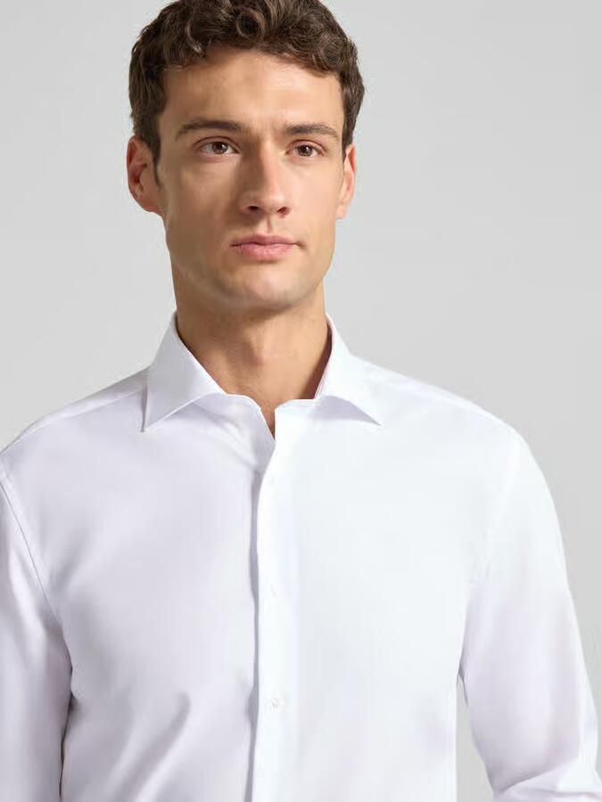 Eterna business overhemd strijkvrij Slim Fit slim fit wit effen katoen