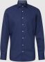 Eterna business overhemd Modern Fit normale fit donkerblauw effen katoen contrast boord - Thumbnail 1