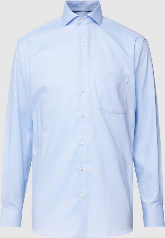 Eterna business overhemd Modern Fit normale fit lichtblauw geprint katoen
