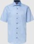 Eterna overhemd korte mouw Modern Fit normale fit blauw effen katoen - Thumbnail 1
