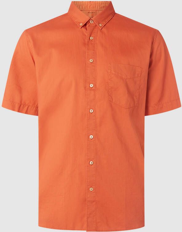 Eterna Regular fit zakelijk overhemd van een mix van katoen en lyocell met korte mouwen