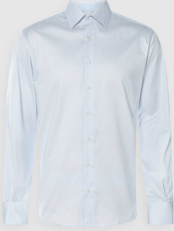 Eterna zakelijk overhemd Modern Fit lichtblauw gestreept katoen