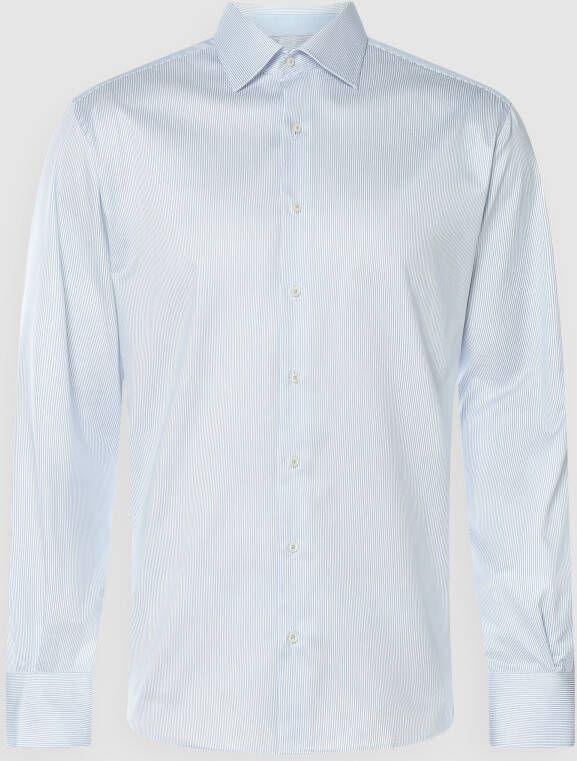 Eterna zakelijk overhemd Modern Fit lichtblauw gestreept katoen