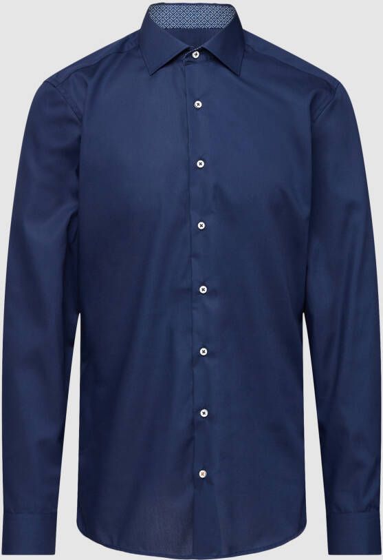 Eterna business overhemd Slim Fit slim fit donkerblauw effen katoen