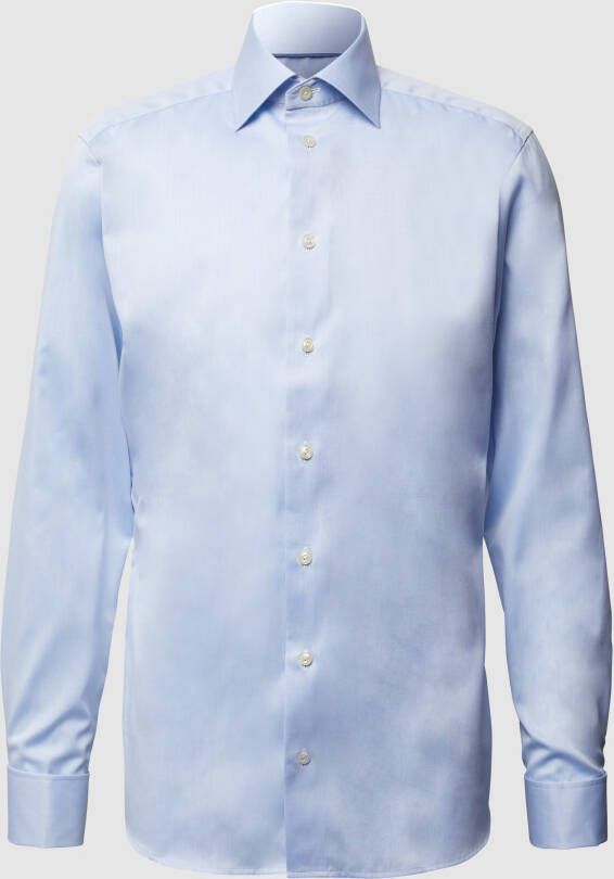 Eton Lichtblauw shirt dubbele manchet Slim Fit