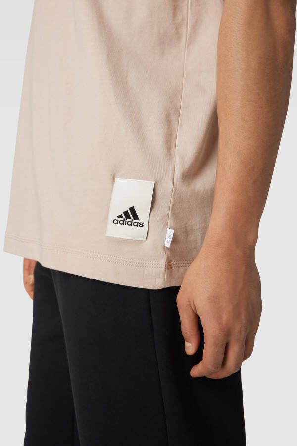 ADIDAS SPORTSWEAR T-shirt van biologisch katoen met geribde ronde hals