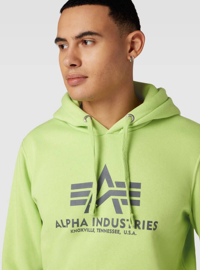 Alpha industries Hoodie met kangoeroezak en labelprint