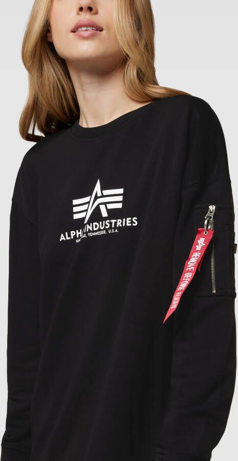alpha industries Sweatjurk met labelprint model 'Basic Long Sweater'