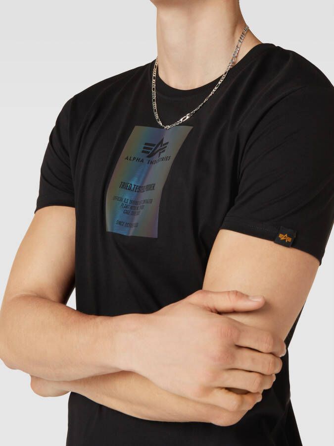 alpha industries T-shirt met labelprint model 'Rainbow'