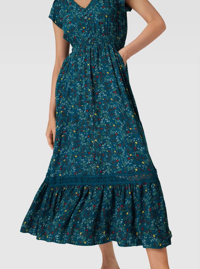 Apricot Maxi-jurk van viscose met all-over bloemenmotief